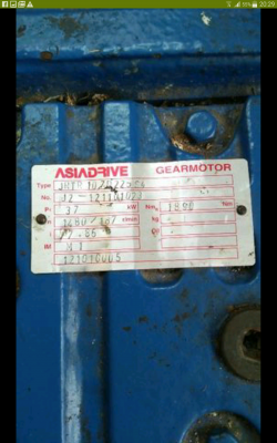 ลดราคา  ขายมอเตอร์เกียร์ ASIADRIVE GEARMOTOR ขนาด 50 แรง 380v สภาพใช้งานน้อย