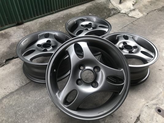 ล้อแม็ก 4รู100 ขอบ 14 สีเทากัน แม็กสวย