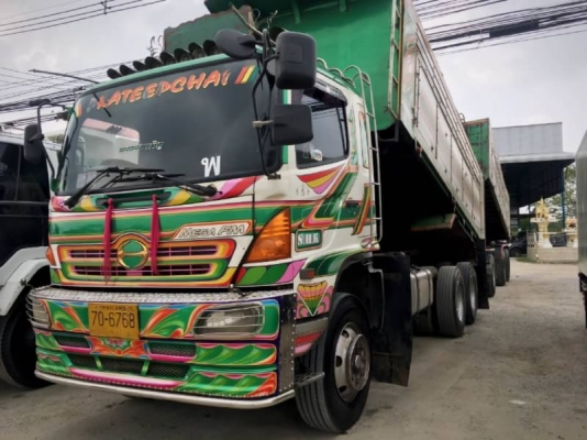 Hino mega เครื่อง 320 แรง ปี 49 แม่ลูกดัมพ์สหกิจ เครื่องเดิม สวยเดิมบาง พร้อมใช้งาน