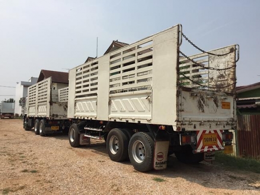 HINO เครื่อง 344 แรง ปลายปี 56 แม่ลูกกระบะสามมิตรไม่ดั้มพ์ สภาพเดิม ๆ เฟืองเร็ว ท้องอ่างมิเนียม ท่อเอส ล้อแม็ค แม่ยาว 6.20 ม. ลูกยาว 7 ม. สภาพยาง 70\% น้ำหนักบรรทุกได้ 32.5 ตัน