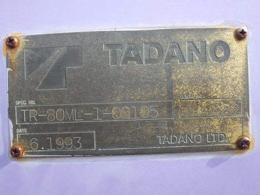 ถึงไทยแล้วครับ Tadano TR-80ML-1 ปี 1993 นำเข้าจากญี่ปุ่น 8 ตันเต็ม