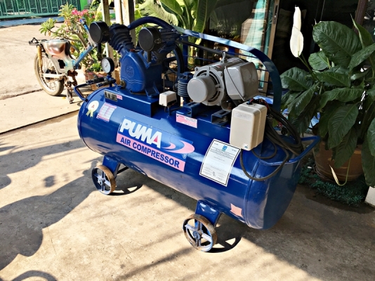 ปั้มลม PUMA 3 HP มอเตอร์มิตซู ขนาด 260 ลิตร ไฟบ้าน 220 สภาพใช้งานน้อย