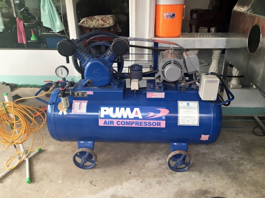 ปั้มลม PUMA 3 HP มอเตอร์มิตซู ขนาด 260 ลิตร ไฟบ้าน 220 สภาพใช้งานน้อย