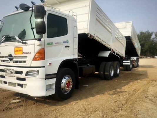 Hino mega 344 แรง ปี 53 แม่ลูกดัมพ์สามมิตร ลูก 3 เพลา รถหัวเดิมบาง เครื่องเกียร์ดี  คัสซีสวยๆ พร้อมใช้งานค่ะ