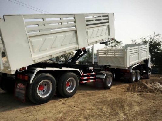 Hino mega 344 แรง ปี 53 แม่ลูกดัมพ์สามมิตร ลูก 3 เพลา รถหัวเดิมบาง เครื่องเกียร์ดี  คัสซีสวยๆ พร้อมใช้งานค่ะ