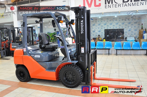 ขายรถโฟล์คลิฟท์มือสอง TOYOTA รุ่น 8FD25-41612 นำเข้าจากประเทศญี่ปุ่น 100\% ไม่เคยใช้งานในไทย ขายรถโฟล์คลิฟท์มือสอง TOYOTA รุ่น 8FD25-41612 นำเข้าจากประเทศญี่ปุ่น 100\% ไม่เคยใช้งานในไทย