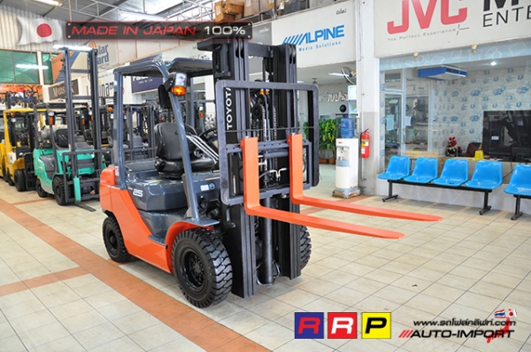 ขายรถโฟล์คลิฟท์มือสอง TOYOTA รุ่น 8FD25-41612 นำเข้าจากประเทศญี่ปุ่น 100\% ไม่เคยใช้งานในไทย ขายรถโฟล์คลิฟท์มือสอง TOYOTA รุ่น 8FD25-41612 นำเข้าจากประเทศญี่ปุ่น 100\% ไม่เคยใช้งานในไทย