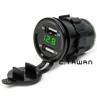 ที่ชาร์จ USB + วัดโวลท์ มอไซค์ ทุกรุ่น