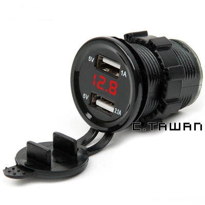 ที่ชาร์จ USB + วัดโวลท์ มอไซค์ ทุกรุ่น