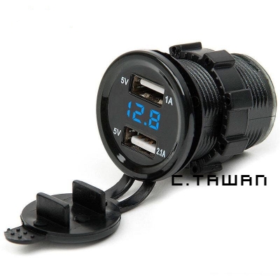 ที่ชาร์จ USB + วัดโวลท์ มอไซค์ ทุกรุ่น