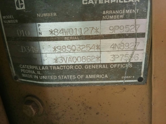 ต้องการขายด่วน !! รถแทรคเตอร์ CAT D10H สภาพพร้อมใช้งาน