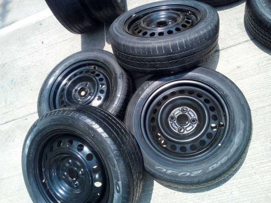 185/60R15 กะทะล้อ ขนาด 4 รู100 mm.พร้อมยาง ชุด 4 ล้อ โทร.081-427-3941 ไอดีไลน์ 0814273941