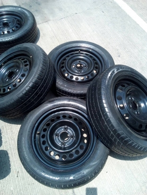 185/60R15 กะทะล้อ ขนาด 4 รู100 mm.พร้อมยาง ชุด 4 ล้อ โทร.081-427-3941 ไอดีไลน์ 0814273941