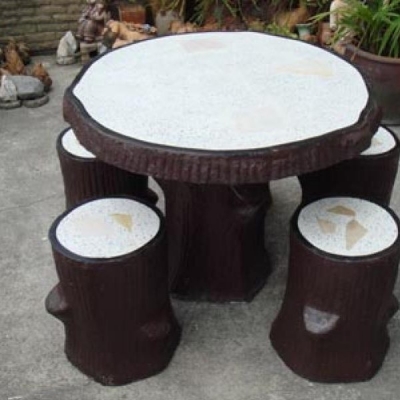 ชุดโต๊ะหินลายตอไม้