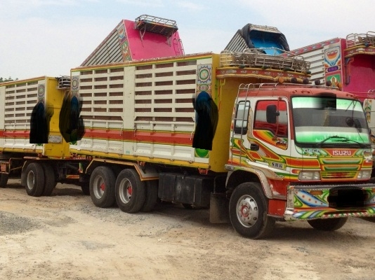 ขายสิบล้อ ISUZU เดก้า 320  พ่วงแม่ลูก 3คานแท้