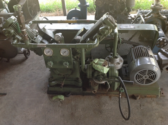 ขายปั้มอัดแก๊สเก่าญี่ปุ่น(Oilless gas Compressor) ยี่ห้อ Okamoto. ขนาด 7.5 แรงม้าสภาพสวย