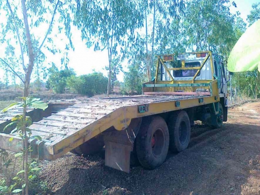 ขายรถบรรทุกรถแบคโฉ MITSUFUSO FN 215 เพลาเดียวเครื่อง 6D15หางแขงบรรทุก CAT 320 สบายทะเบียนเต็ม