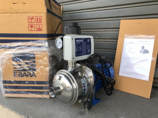 ขายปั้มน้ำแรงดันสูงหัวปั้มสแตนเลส Ebara 0.9HP. 220V ไฟบ้าน รุ่นใบพัด 3ชั้น made in Italy ขนาดเข้า 1นิ้ว ออก 1นิ้ว ของใหม่แกะกล่อง พร้อมชุดสวิทย์อิเลคโทรนิค สั่งซื้อราคาตัวละ 8,700 บาท