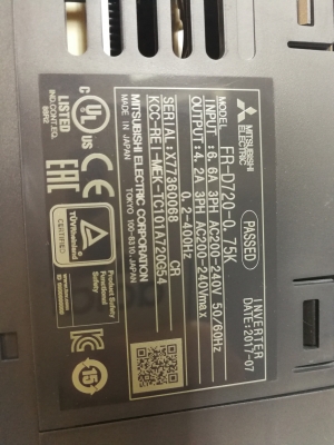 Inverter mitsubishi FR D720-0.75 k 3PH AC 200-240v Inverter mitsubishi FR D720-0.75 k 3PH AC 200-240v