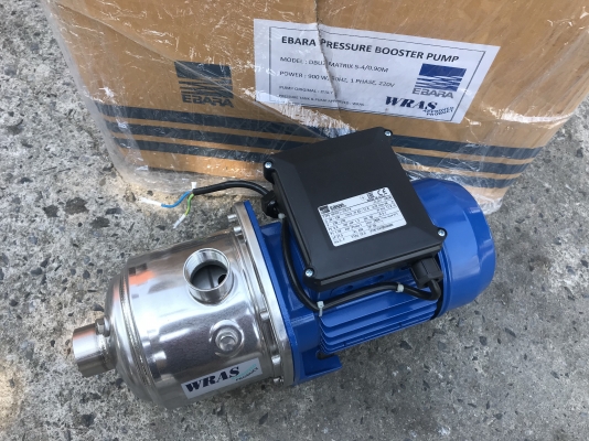 ขายปั้มน้ำแรงดันสูงหัวปั้มสแตนเลส Ebara 1.2HP. 220V ไฟบ้าน รุ่นใบพัด 4ชั้น made in Italy ขนาดเข้า 1.2นิ้ว ออก 1นิ้ว ของใหม่แกะกล่อง สั่งซื้อราคาตัวละ 9,900 บาท