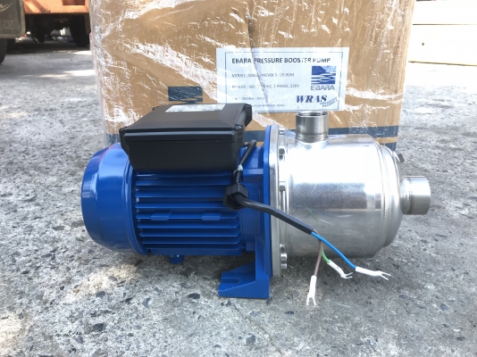 ขายปั้มน้ำแรงดันสูงหัวปั้มสแตนเลส Ebara 1.2HP. 220V ไฟบ้าน รุ่นใบพัด 4ชั้น made in Italy ขนาดเข้า 1.2นิ้ว ออก 1นิ้ว ของใหม่แกะกล่อง สั่งซื้อราคาตัวละ 9,900 บาท