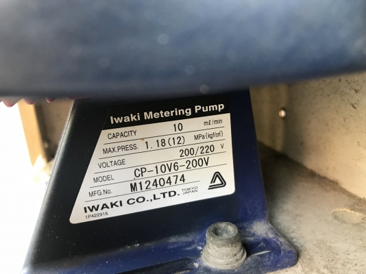 ขายปั้มเคมี Iwaki 220V ไฟบ้าน made in Japan มีชุดถังเก็บน้ำยา อุปกรณ์ครบ สภาพสวยถอดจากโรงงาน พร้อมใช้งาน มี 5ชุดครับ