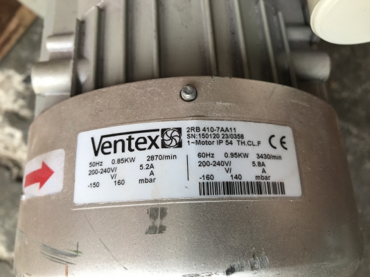 ขายริงโบวเวอร์ Ventex 1.1HP. 220V ไฟบ้าน สภาพสวยมาก หมุนนิ่ม ดูดแรง พร้อมใช้งาน ราคา 3,800 บาท