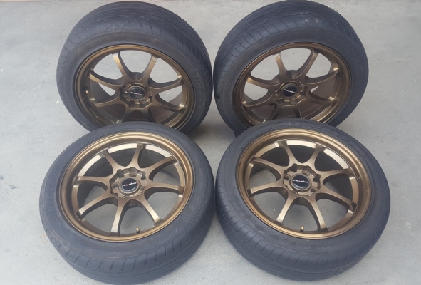 ล้อมือ2 ขอบ16 CE28 4รู100 ยาง205/45/16 ปี 4516  4 ล้อ