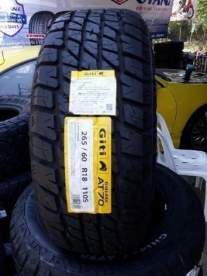 ยางใหม่ Giti 4x4 AT70 ขนาด265-60R18 ยาง All Terrain ยางคุณภาพดีผ้าใบ10ชั้น ตัวหนังสือสีขาว ยางใหม่ Giti 4x4 AT70 ขนาด265-60R18 ยาง All Terrain ยางคุณภาพดีผ้าใบ10ชั้น ตัวหนังสือสีขาว