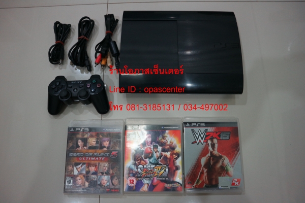 ลดราคา-เกมส์เพลย์3 Play Station III Super Slim 500 GB รุ่น CECH-4004A สภาพดี แถมแผ่นเกมส์แท้ 3 เกมส์