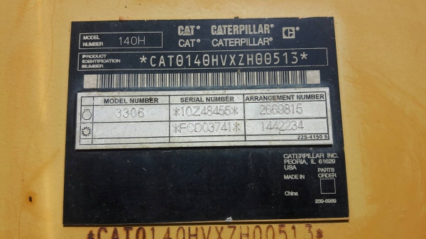 รถเกรด CAT 140 G เล่มทะเบียนราคา 3,500,000 รถ กทม.