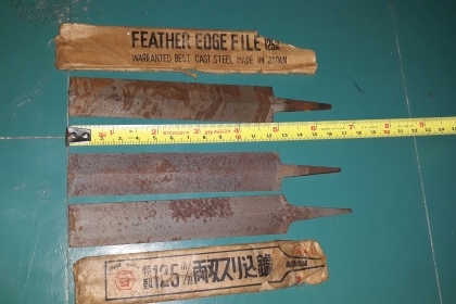 ขายตะไบขนนกตราโอ่ง MADE IN JAPAN. ใหม่เก่าเก็บมีสนิมผิวสวย