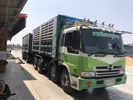 พ่วง 20 ล้อ ฮีโน่คัตชี F18 หัวโปรเฟีย วางเครื่อง P11 320 แรง ลงเล่มหมดแล้ว กระบะเหล็ก -ดั้ม ใส่ของได้ 31,300 กก. ยางดี