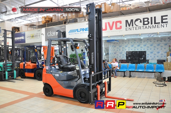 ขายรถโฟล์คลิฟท์มือสอง TOYOTA รุ่น 8FG15-30506 นำเข้าจากประเทศญี่ปุ่น 100\% ไม่เคยใช้งานในไทย