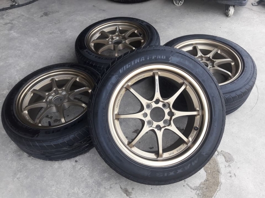 ขายล้อแม็กใหม่ ce28 15"&times;7" et40 4รู100 สีน้ำตาลขอบชา ยางปี16