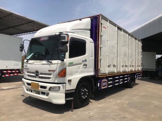 Hino mega FG8JRLA Euro 3 เครื่องคอมมอลเรล 212 เเรง ตู้ 10 บานเปิดได้รอบไม่มีเสากลาง ช่วงยาว 7.50 เมต