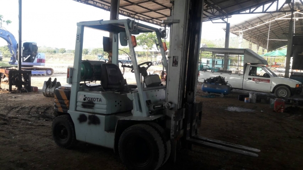 ขายรถยก TOYOTA 2.5t รุ่น FG25-3 เสายกได้สูง 4.50 เสา2ท่อน/ล้อยางตันเชือเพลิง ก๊าช LPGสภาพเก่านอกนำเข