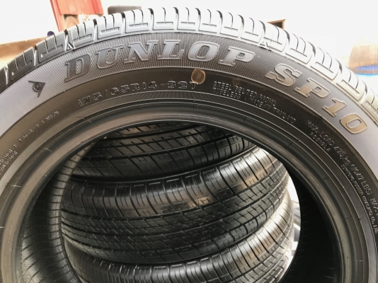 ยางป้ายแดง Dunlop 175-65-14 ตุ่มอลัง เส้นสียังอยู่
