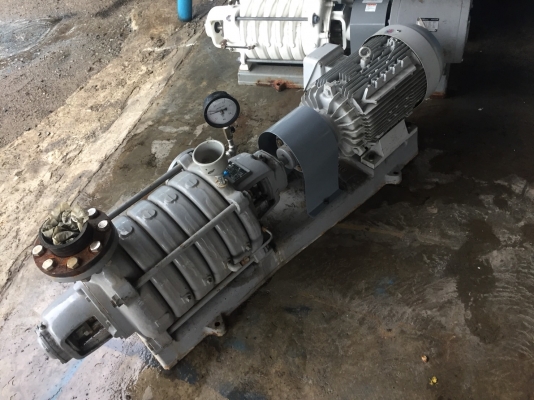 ขายปั๊มน้ำมัลติสเตจเก่าญี่ปุ่น ยี่ห้อKAWAMOTO ขนาด 3X3 นิ้ว  5ใบพัด พร้อมมอเตอร์ 15 แรง ไฟ 380 V สภาพสวยมากๆ