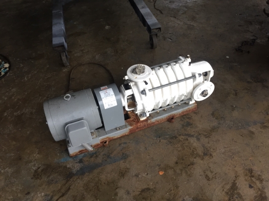 ขายปั๊มน้ำมัลติสเตจเก่าญี่ ยี่ห้อ KAWAMOTO ขนาด 2X2 นิ้ว ขนาด 6ใบพัด พร้อมมอเตอร์ 7.5 แรง ไฟ 380V สภาพสวยมากๆ