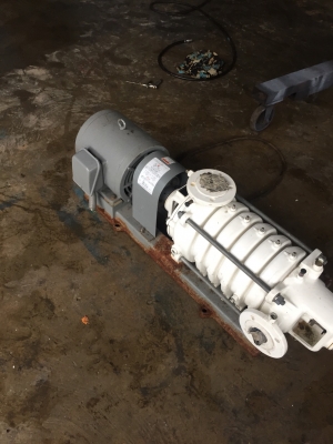 ขายปั๊มน้ำมัลติสเตจเก่าญี่ ยี่ห้อ KAWAMOTO ขนาด 2X2 นิ้ว ขนาด 6ใบพัด พร้อมมอเตอร์ 7.5 แรง ไฟ 380V สภาพสวยมากๆ