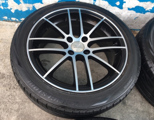 ล้อแม็ก 4รู100 ขอบ 16 พร้อมยาง 195-50-16 Bridgestone ปี 15 แม็กสวย