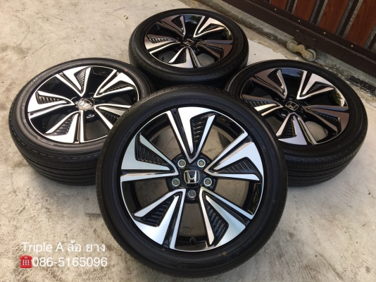 ล้อแม็กป้ายแดง Honda Civic FK ขอบ 17 พร้อมยางป้ายแดง 215-50-17 ปี 18 Yokohama ใหม่ๆ กริ๊ปทุกวง