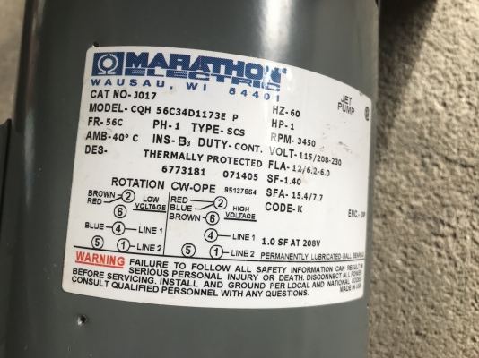 ขายพัดลมโบวเวอร์ดูด-เป่าอากาศ แรงดันสูง Marathon made in USA 1HP. 3450rpm. 220V ไฟบ้าน รุ่นรอบจัดพิเศษ ของใหม่เก่าเก็บไม่เคยใช้งาน ราคา 3,400 บาท