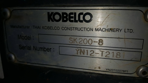 ขายรถแบคโฮ KOBELCO SK200-8 YN12 เอกสารชุดจดทะเบียน ไมล์ 14016 ชม.ราคา 1480000