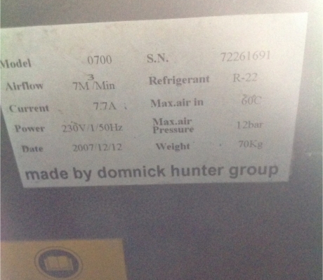 AIR DRYER "HIROSS" MODEL PD0700 MADE IN ITALY FOR AIR COM 50 HP