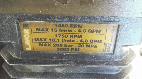 ปั้มฉีดน้ำแรงดันสูงอิตาลี่ 200 Bar 10 HP 380V