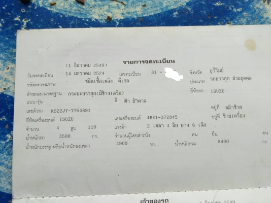 ขายรถกระบะบรรทุก6ล้อKS11 0แรงเครื่องดีแชชซีสวย