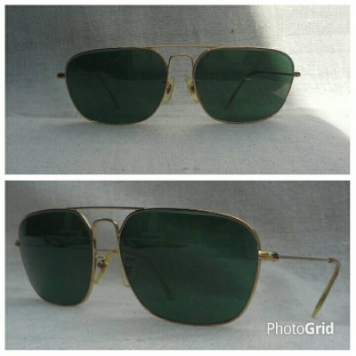 แว่นตาเฟรนช์โกลฟิลด์ 14 K ยุค &#039;60s โมเดลซุปเปอร์คลาสสิค &#039;สี่เหลี่ยม - นักบิน - ใหญ่&#039; 