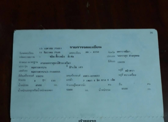 ขายรถบรรทุก 6 ล้อ NQR ยาว 5.50 รถปี 46 มีแอร์ เพาว์เวอร์ เอฟหน้าหลัง เอกสารครบพร้อมโอน